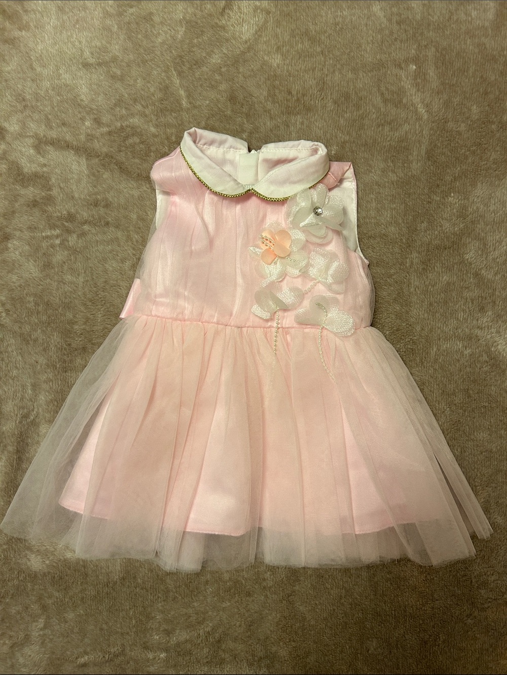 NWT Baby Pink Floral Tulle Party Dress, Cotton Lined, Size 6-9 Months